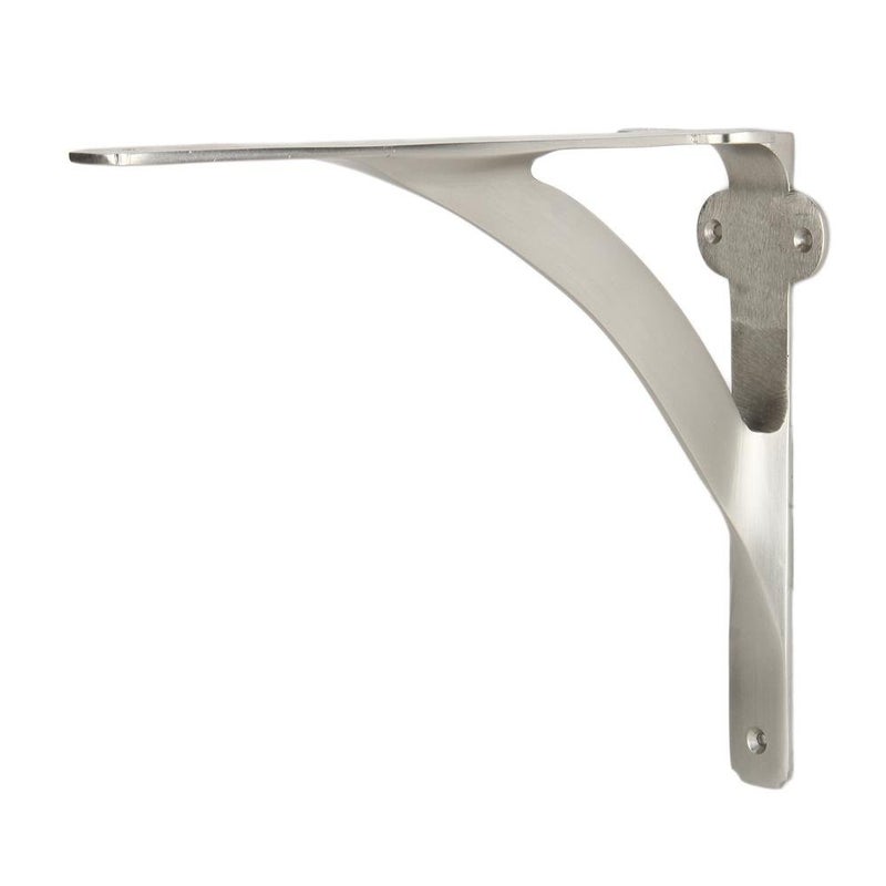 A29 Set of 2 Shelf Brackets for 6", 8", 10" Shelves - Brushed Nickel Finish - 7.88" X 5.88" Heavy Duty Brass L Brackets for Wall Shelves Hardware Included, - Image 4